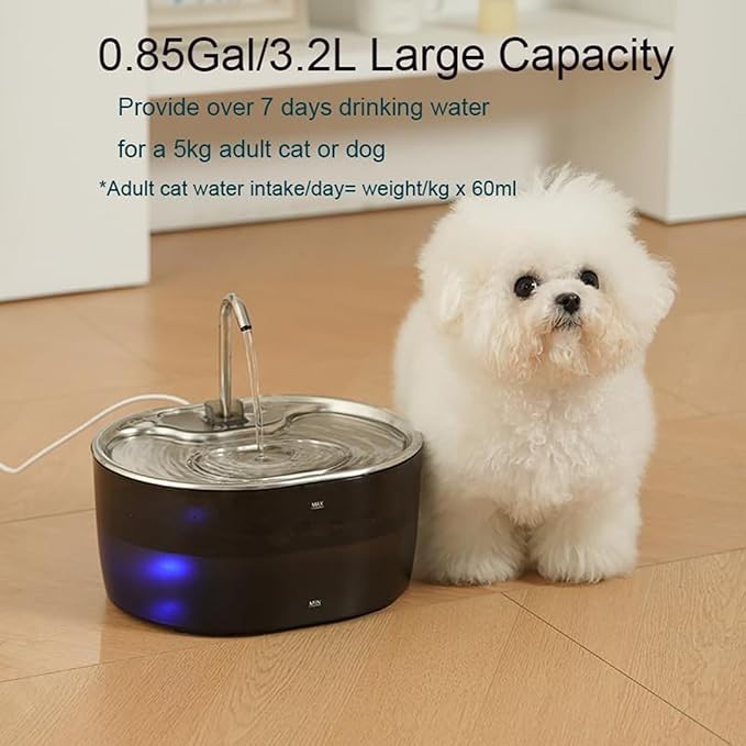 SelfCleaning Cats Water Bowl with Stainless Steel Spouts Automatic Water Flows Systems for Multiple Pet Watering Supply Large Capacity Pet Drinking Bowl