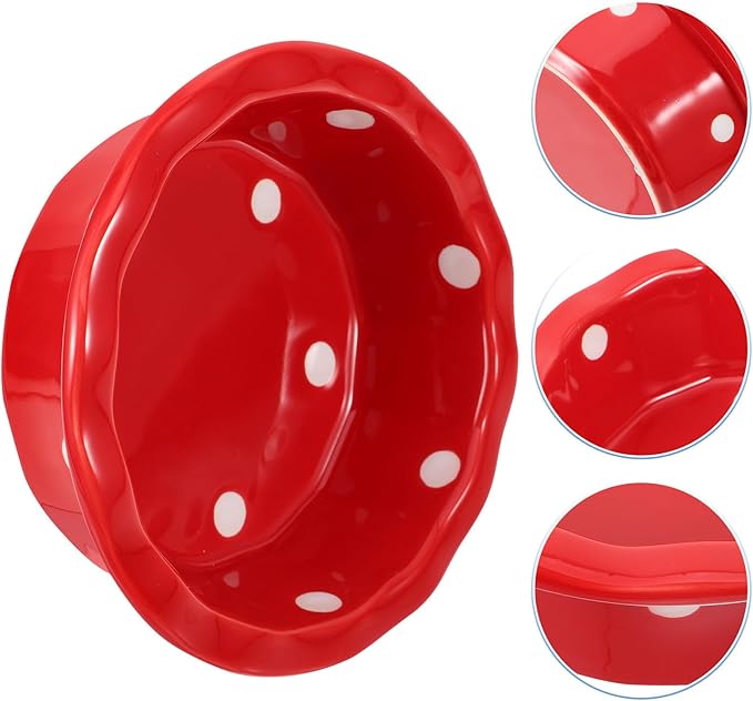 Christmas Ceramic Pet Bowl for Cats and Dogs, Red Floor Feeding Dish, Sturdy Ceramic Dog Food Bowl, Suitable for Indoor Pet Feeding and Watering
