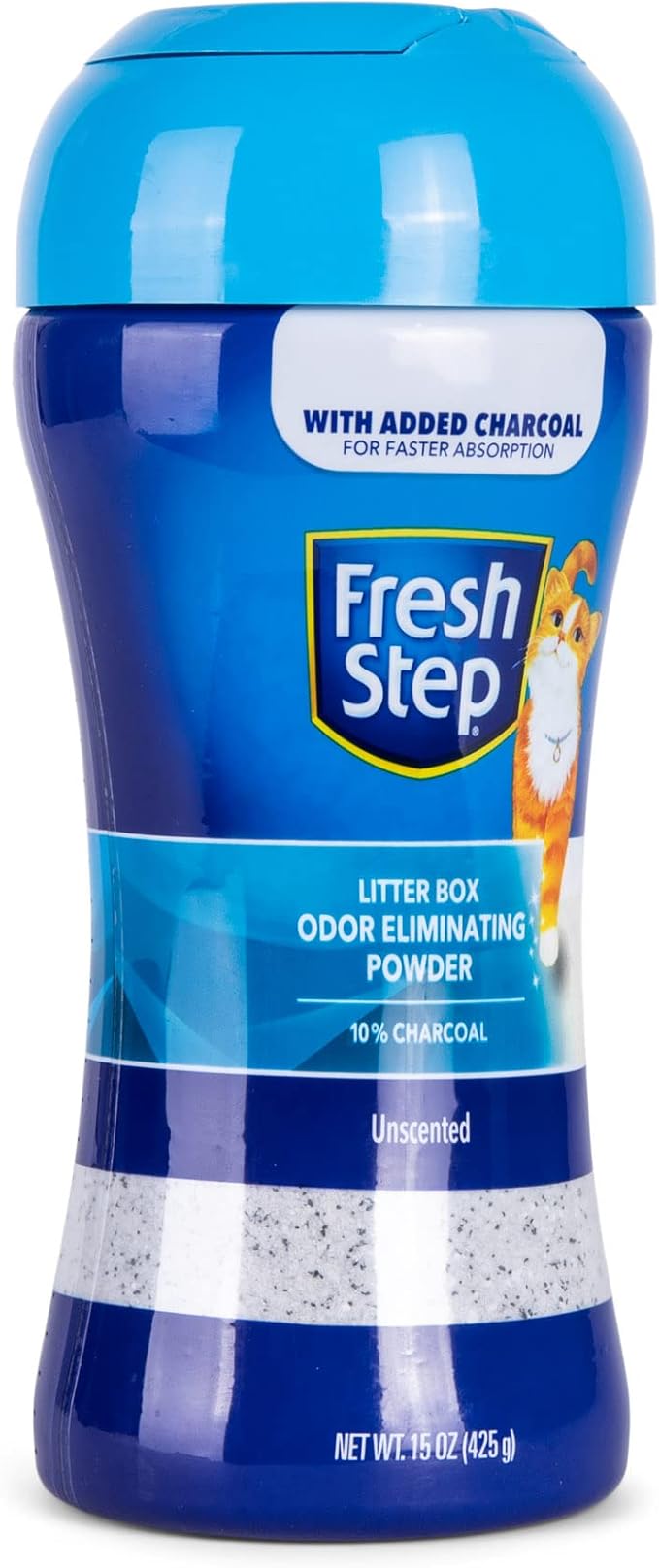 Fresh Step Litter Box Charcoal Odor Eliminator Powder, Cat Litter Deodorizer Additive to Help Absorb and Control Strong Litter Box Odors for Cleaner Smelling Homes, 15 Oz - 6 Pack