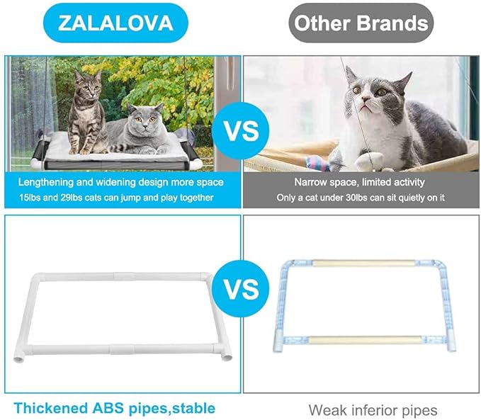 ZALALOVA Cat Perch, Cat Window Seat Large Sturdy Bed Fleece Blanket 2026 Latest Screw Suction Cups Resting with Blanket(Brown)