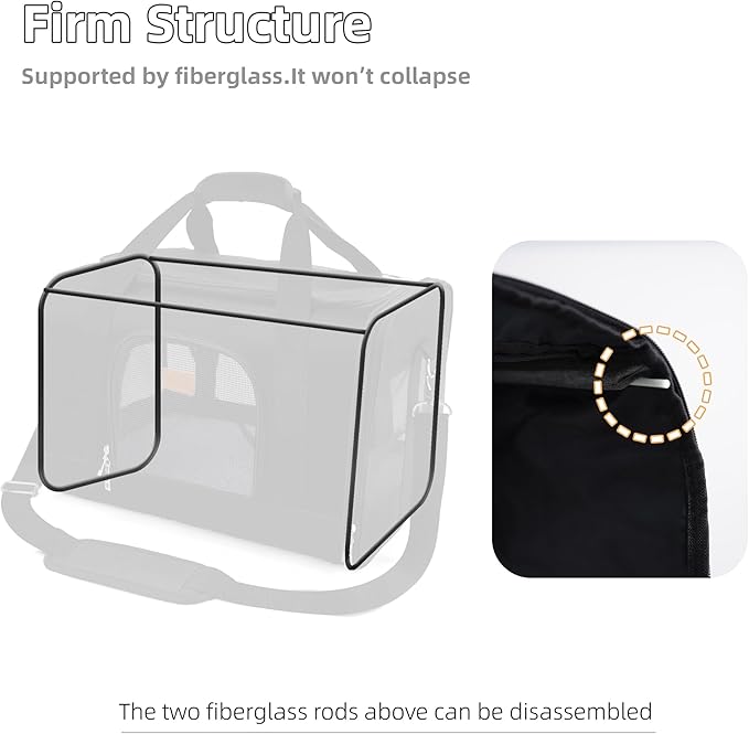 ROYPET Cat Carrier,Portable Pet Carrier Bag for Cats and Small Dogs,Foldable Soft-Sided and Scratch-Proof mesh Cat Bag Pet Carriers,Airline Approved Pet Carrier,Pet Travel Carrier Up to 15 Lbs,Black