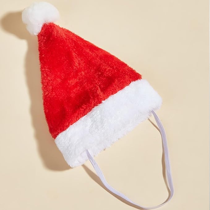 6 Pcs Pet Santa Hat for Small Dogs and Cats, Christmas Costume, 5.5 x 7.8 inches, Red and White,