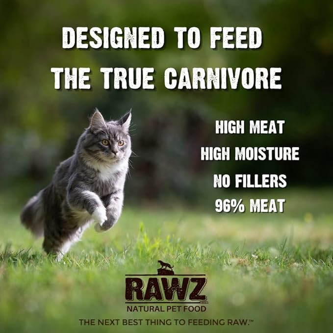 Rawz Natural Premium Pate Canned Cat Wet Food -12 Pack Cans Variety Pack -4 Flavors - (Salmon, Chicken, Turkey, Beef) - (3oz Can Lid)