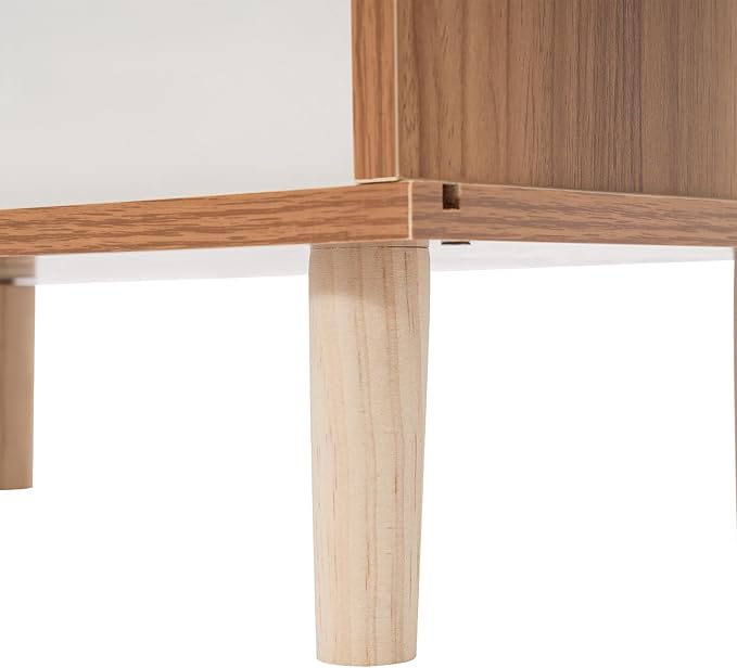 Solid Wood Cat House Nightstand, TV-Shaped Pet Bed with Peek-a-Hole, Modern Cat Furniture for Indoor Cats, Multi-Functional Bedside Table Load 165lb, 19.7" L x 11.4" W x 15.7" H