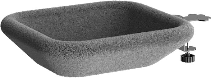 Cat Bed for Desk -Rotating Silent Stability, Cat Desk Bed with Elasticity Memory Sponge, Removable Washable Bed Cover, Soft Comfortable, Suitable for Home & Office (Grey)