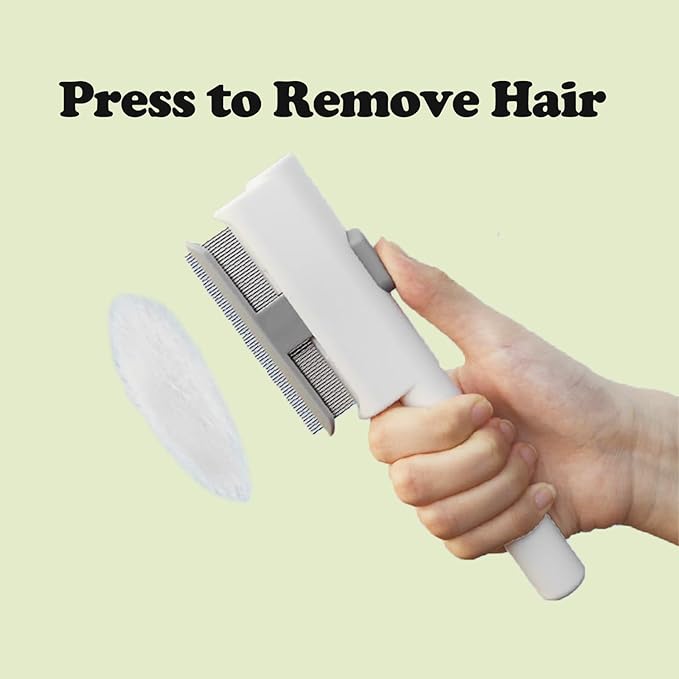 2 PCS Cat Brush, Self-Cleaning Dog Brush, Pet Grooming Tool with Long and Short Teeth