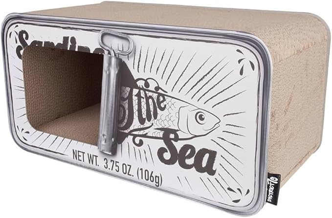 District 70 Sardine Cardboard Cat Scratcher, 60 x 30 x 30 cm, White