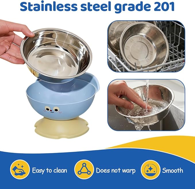 Elevated Cat Dog Bowl Apple Shape, Non Slip Pet Feeder with Stainless Steel Inner, Anti Vomiting Neck Protection for Small Medium Pets