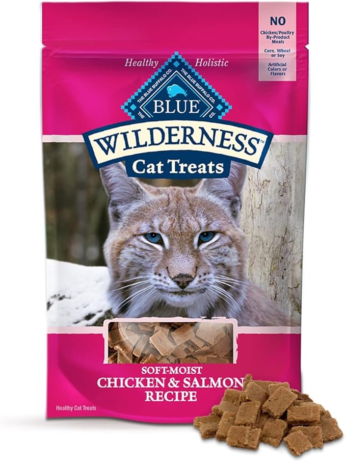 Buffalo Wilderness Soft Moist, Grain Free, Cat Treats, Variety Pack - 3 Flavors 2 Pack ( Chicken & Trout, Chicken & Salmon, Chicken & Turkey) - 2 Oz