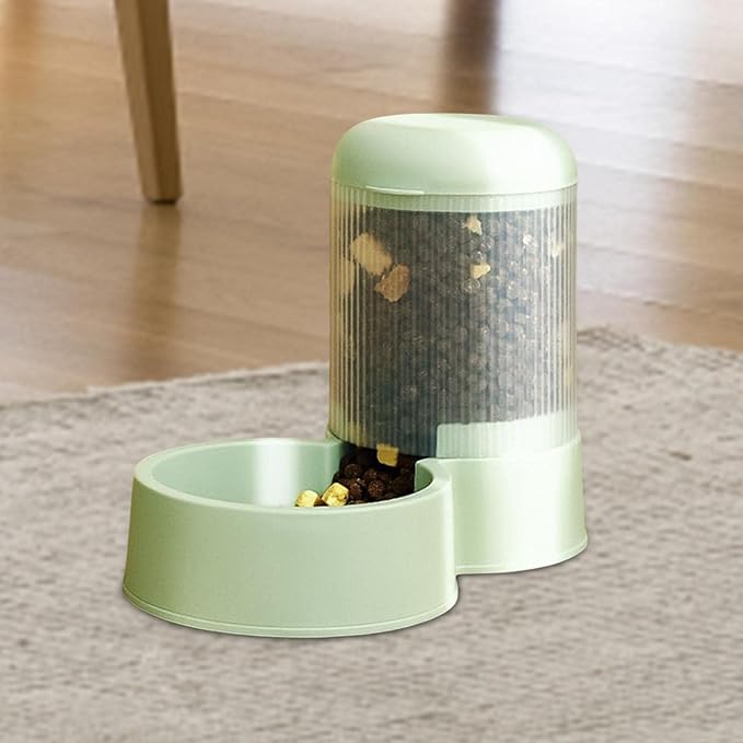 2.1L Capacity Automatic Pet Feeder Food Bowls Nonslip Bases Water Drinking Food Dispenser Feeding Station for Bunny Dogs Cats Kitten, Snack Feeder