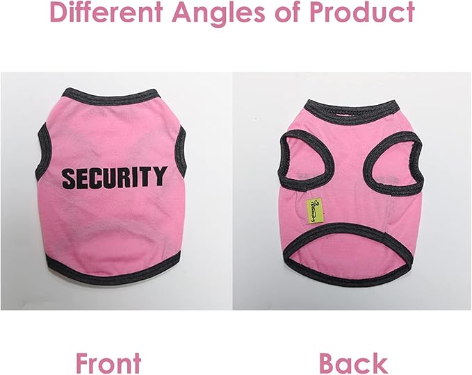 Pet Clothes, Cool Security Vest Pet Puppy T-Shirt Cotton Clothing Apparel Cat Spring Summer Breathable Sleeveless Harness Costume Clothes for Small Dogs (S, Pink)