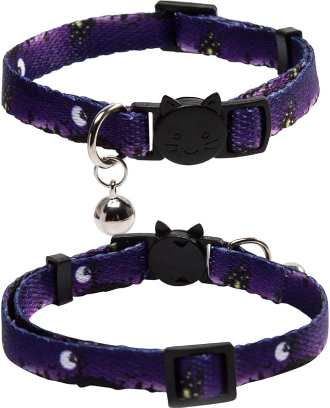 3 Pack Halloween Cat Collar with Bell Breakaway Adjustable