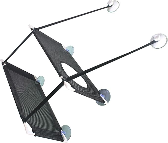 Cat Window Perch Double Layer Suction Cup Cat Hammock Cat Window Hammock Bed Cat Furniture Cat Shelf for Indoor Cats Sunbathing and Viewing(Black)