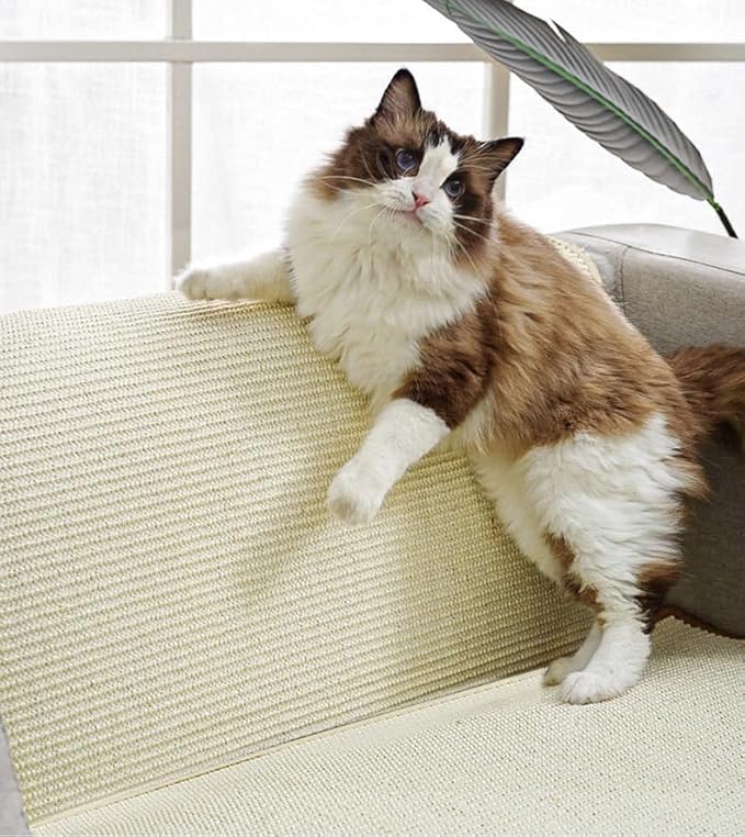 Cat Scratching Mat Pastable Natural Sisal Pad Grinding Claws Mat and Anti-Slip Carpet for Cat Grinding Claws and Furniture Protecting Carpet Sofas (Extra Large)