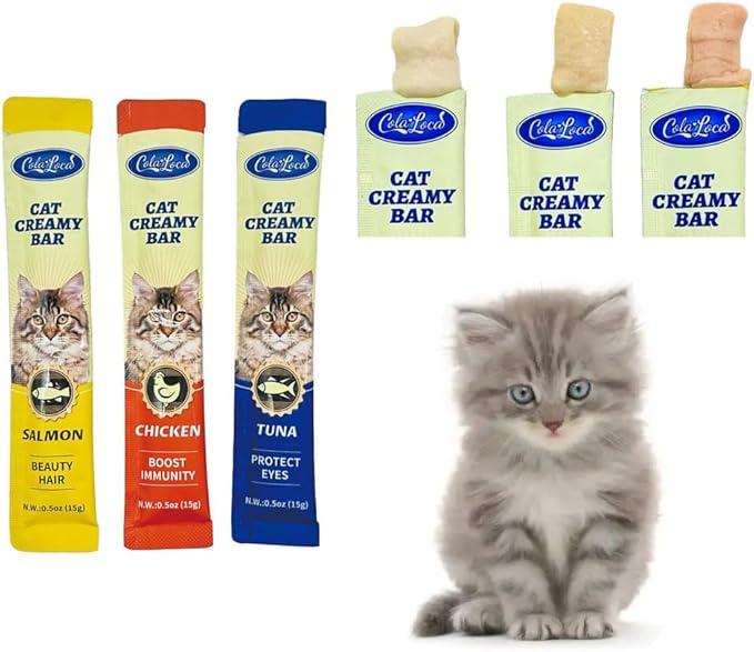 20 Tubes Creamy Lickable Cat Treats Squeezable Creamy Puree Cat Treat with Chicken Salmon Tuna 3 Flavors Variety Pack Healthy Wet Cat Food Pate for Cats Kitty
