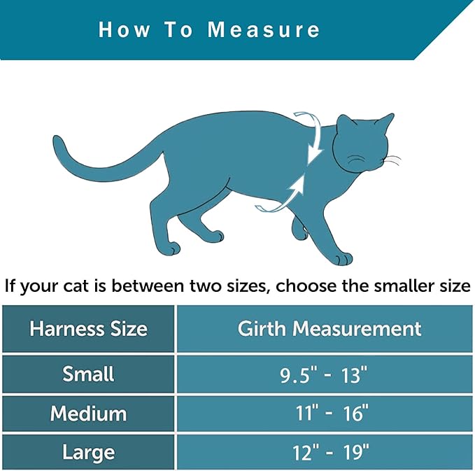 Cat Leash and Harness Set, Cat Harness Escape Proof Ddzmz Soft Mesh Breathable Adjustable Cat Vest Pet Harnesses for Walking Escape Proof Grey Color L Size for Pet Cat Kitten Puppy Rabbit Ferret(1Pack