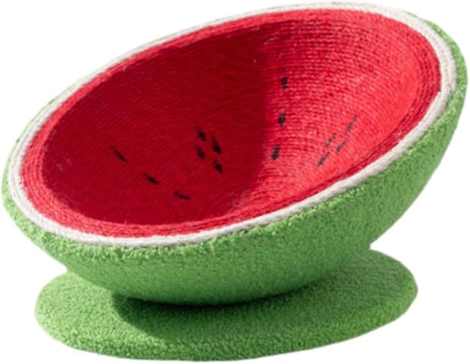 Cat Scratcher Bed Watermelon Cat Nest Furniture Protector Kitten Sleeping Nest Lounge Bed Cats Grinding Claws Indoor Outdoor, XL with Base