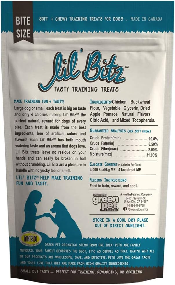 Soft & Chewy Training Treats for Dogs, Bite Size Reward Treats for Training & Positive Reinforcement, Grain Free Treats Made with Real Chicken, Flame Roasted Chicken Flavor, 3 Pack (4 oz Each)