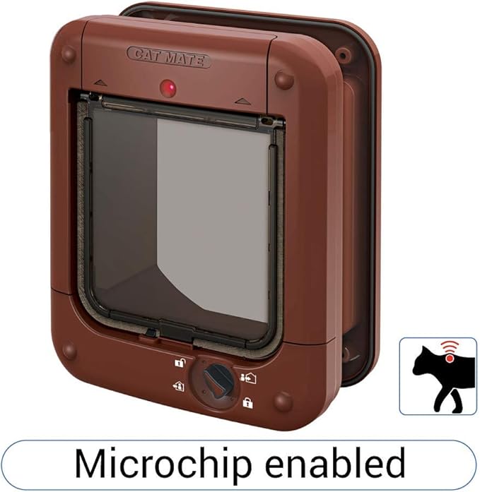 Cat Mate Microchip activated Cat Flap | for up to 30 Cats, Brown