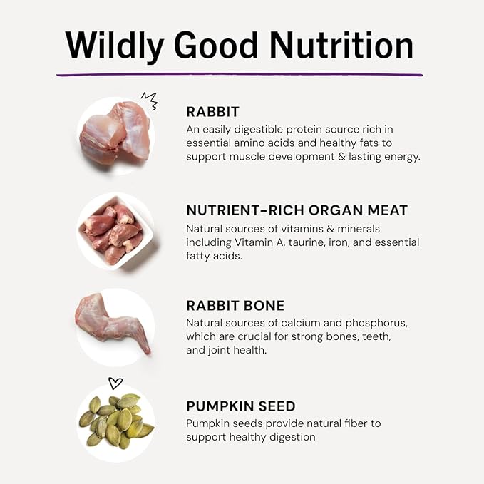 Stella & Chewy's Freeze-Dried Raw Cat Dinner Morsels - Premium Rabbit Recipe with 98% Responsibly-Sourced Meat & Organs - Natural Grain-Free Cat & Kitten Food - Made in USA - 18oz (Pack of 2)