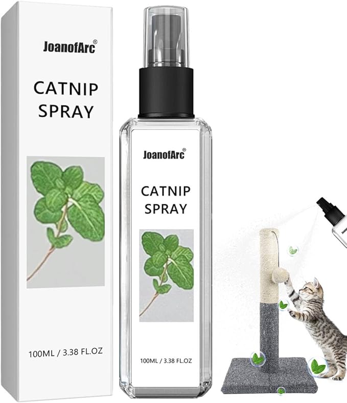 JoanofArc Catnip Spray for Cats, 100% Natural Plant Formula for Cats Kittens, Renew Toys & Train Kittens Indoor Outdoor & Relieves Stress, Calming - 3.38 Fl Oz