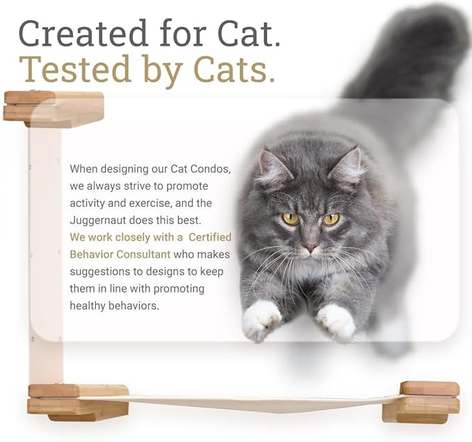 CatastrophiCreations Cat 18" Shelf Handcrafted Elevated Wall, Natural Bamboo, one Size