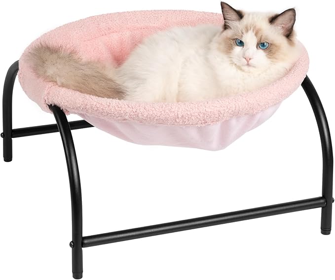 JUNSPOW Cat Hammock Bed - Detachable, Breathable, Easy Assembly Indoors Outdoors, 16.9 in x 16.9 in x 9.5 in