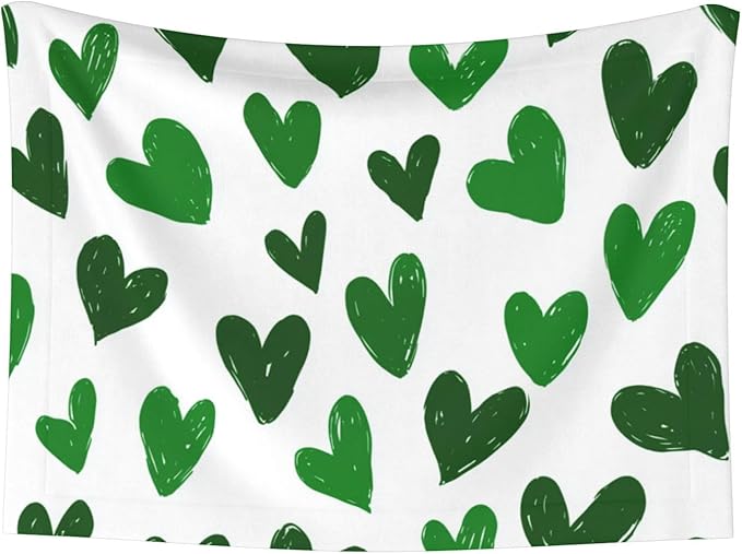 Cat Dog Blanket Green Hearts Ultra Soft Warming Mat for Indoor Pet Beds Furniture 27.6 X 19.7inch