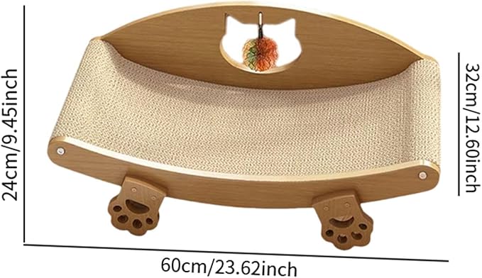 Sisal Cat Scratcher Bed for Indoor Cats Scratching Chair Prevents Furniture Damage Wear Resistant Scratch Pad for Sleeping, 60x32x24cm