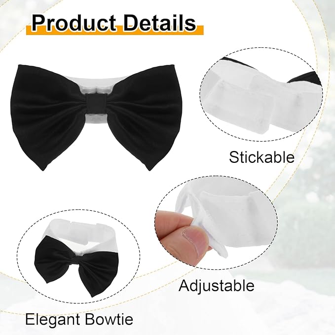 2 Pcs Cat Tie Collar, Adjustable Bow Tie for Cats, Cat Bowtie, Formal Dog Tux with Hook-Loop Closure for Small Dogs Cats Wedding Party Photo Costume Attire