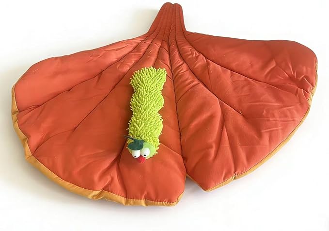 LZYDD Leaf Cozy Dual-Use Mat Cat Bed Sofa Protector with a Catnip Caterpillar Self-Play Cat Toy Set