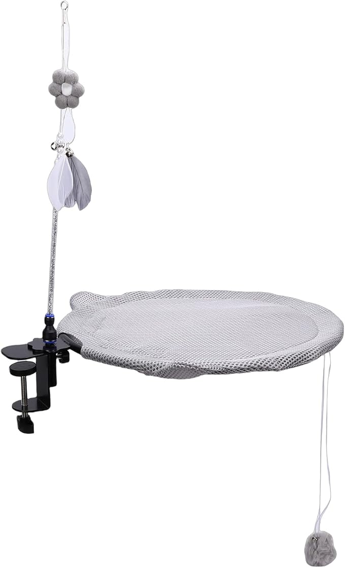 Jiawu Cat Desk Bed, Space Saving Cat Sunken Hammock, Breathable Mesh Fabric, Removable & Washable, Comfortable Soft Pet Nest Bed, Kitten Furniture Suitable for Various Desktops