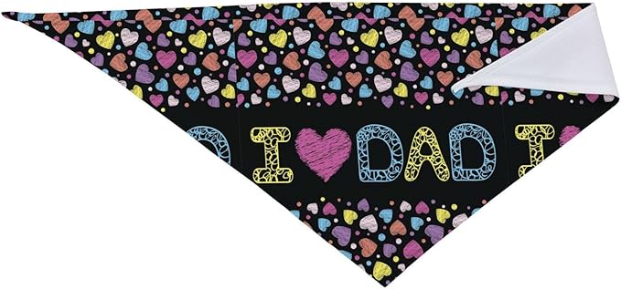 Happy Father's Day Dog Bandana Adjustable Reversible Triangle Dog Scarf Scarves Pet Bibs Costume Accessory Decor for Cats