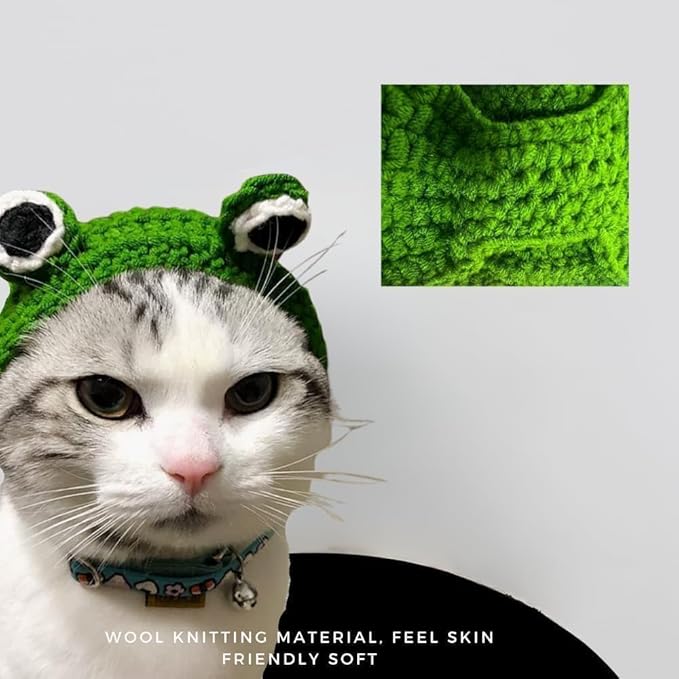 5 Pcs Halloween Cat Hat Cat Costume Pumpkin Cat Hats Bat Cosplay Hats,Dress Up Halloween Easter Costume Adjustable Accessory Headwear (Sunflower,Lion,Bunny,Frog,Panda Bear)