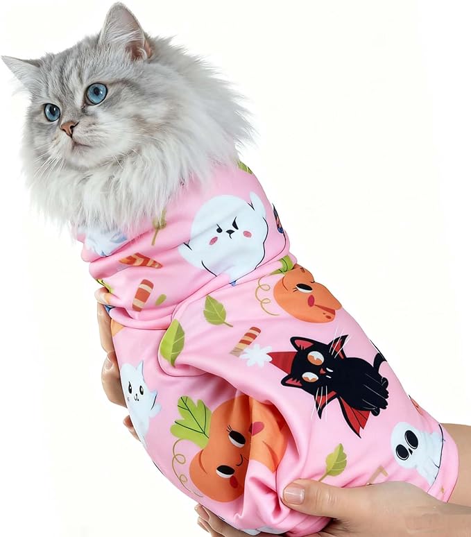 27.6" Cat Wrap for Cutting Nails Cat Grooming Restraint Swaddle Wrap Burrito Wrap XL(Within 17lbs) Anti-Scratch Anti-Escape Multifunctional Pet Tool Halloween Decor