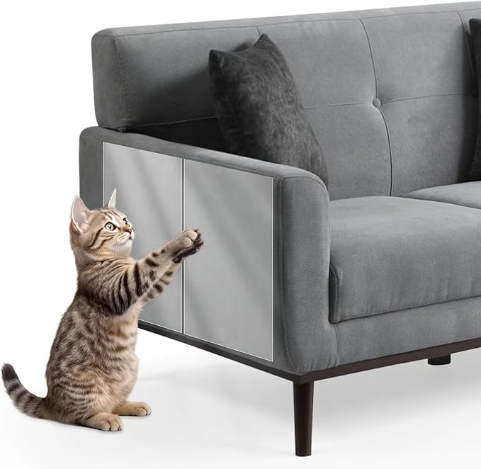 XMZCYMyo Couch Corner Furniture Protector from Cats, Double Sided Sofa Anti Scratching Sticky Tape, Corner Couch Protector for Cats, Cat Scratch Deterrent Tape (10 pcs)