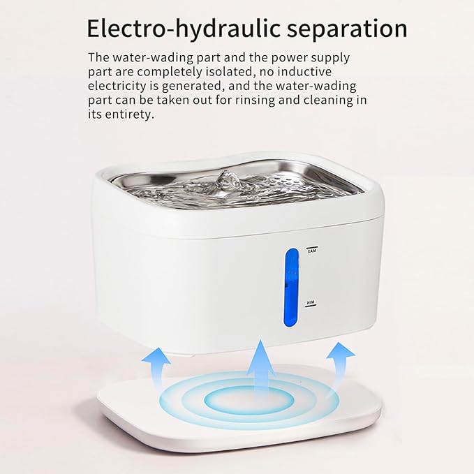Cat Water Dispenser,2.5L Stainless Steel Smart Automatic Sensing Circulating Pet Drinking Dispenser Pet Water Fountain Inside Cat Dog Drinking Fountain for Home