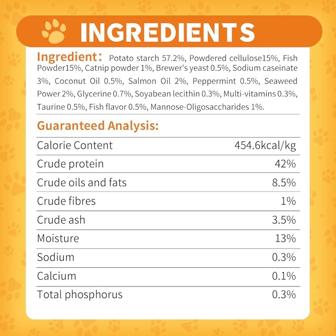 Catnip Delicious, Soft Cat Chew Treat, Real Shimp, Tuna and Chicken, Fish Oil and Taurine Added, 50g (50g, Fish)