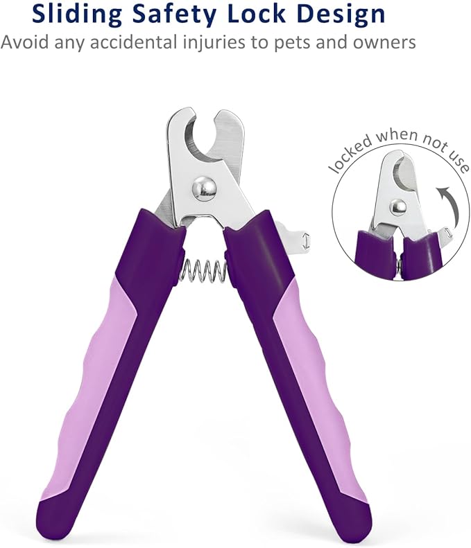 WePet Pet Nail Clippers U07.3, Professional Claw Trimmer, Scissor for Cats, Dogs, Puppies, Kittens, Hamsters, Rabbits and Small Animals, Sharp, Safe, M, Pink/Purple