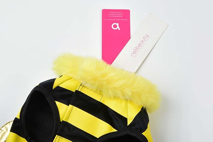 Relibeauty Dog Bee Costume, Cute Cat Bumblebee Dress with Headband and Wings for Halloween Themed Party, Yellow, M