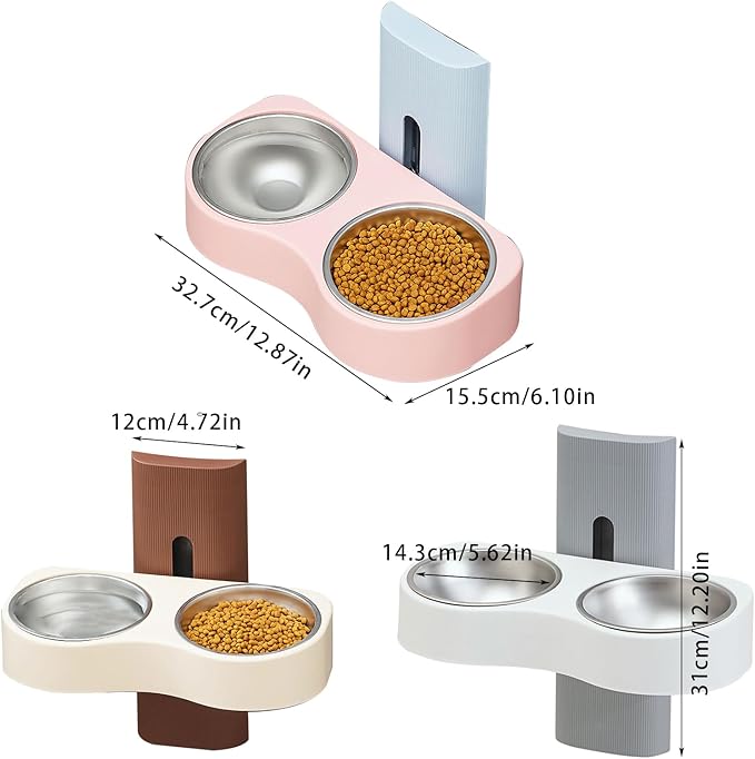 Wall Mounted Cats Bowl Large Capacity Pet Feeding Cats Drinking Height Adjustable Water Feeders Bottle Water Feeders Dispenser