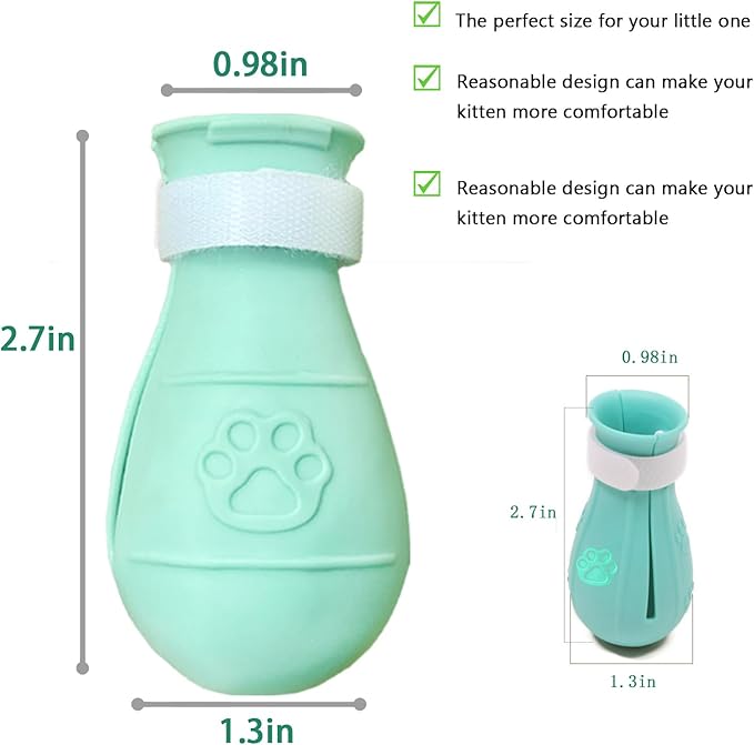 Anti-Scratch Silicone cat Shoes,Cat Claw Covers,Adjustable Multifunctional Anti-Bite Shower net Bag，Cat Grooming Mesh Bag,Cat Bathing Bag (Green-1)