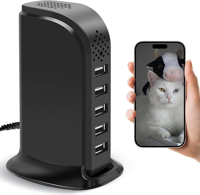 Wireless USB Charger Camera with Motion Detection, WiFi Nanny Cam for Pet & Home Security – Phone App & USB Charging