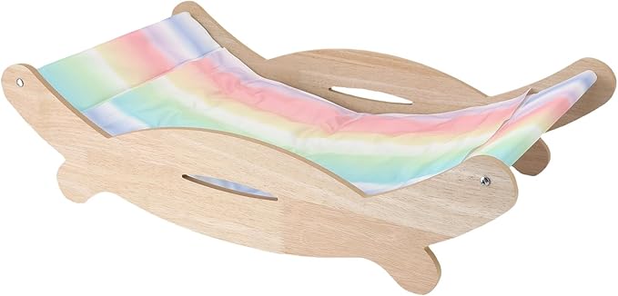 Naroote Cooling Cat Lounger, Wooden Cat Hammock Bed, Scratch Proof Cooling Pad Bed with Wooden Design, Ideal for Pets, Elevated Furniture for Dogs & Cats