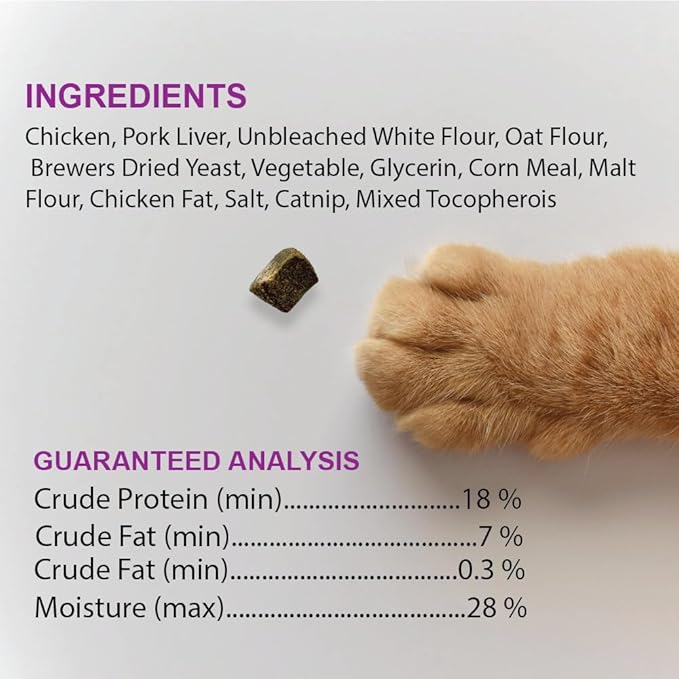 Lil' Bitz Soft & Chewy Cat Treats, Bite Size Rewarding Treats for Cats, Made with Natural Ingredients, Salmon & Liver Flavor, Perfect for Training & Bonding, 6 Pack (3 oz Each)