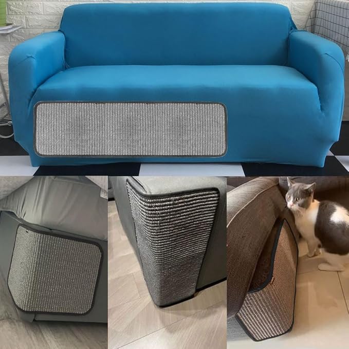 Cat Scratching Pad Natural Sisal Sofa Corner Furniture Protector Scratcher Mats Protecting Carpets and Sofas Couch Corner Furniture Anti-Slip Sisal Cat Repellent Mat for Sofa Bed Desk Legs