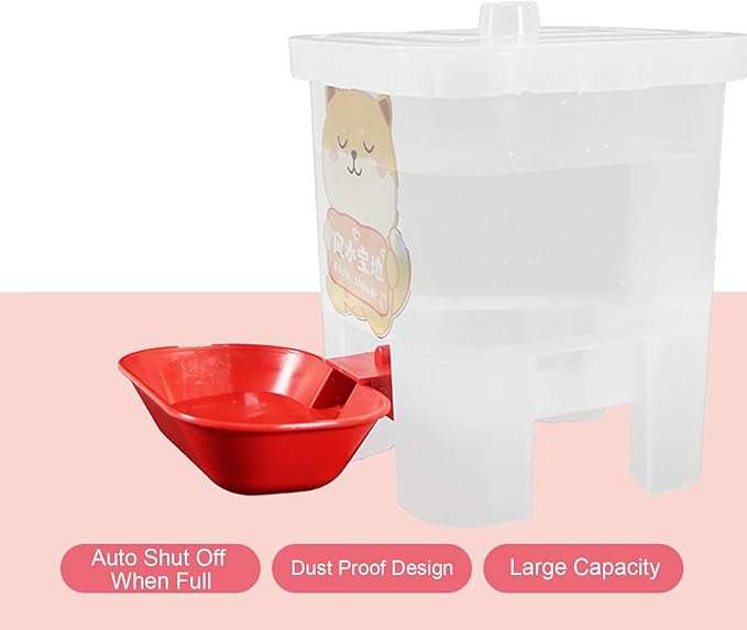 Zerodis Pet Water Dispenser, Multifunction Automatic Cat Water Feeder Large Capacity Freestanding Dog Drinking Container with Cover for Small Medium Pet Dog 7.09x7.09x8.27in