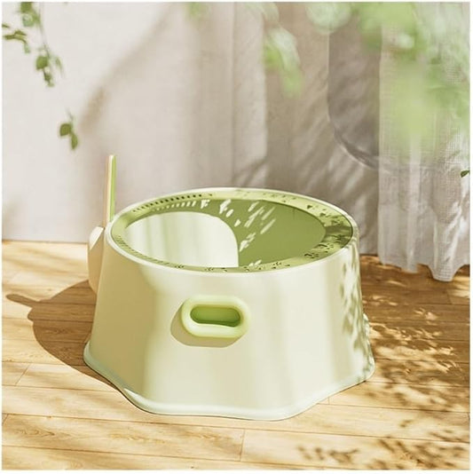 Pet Supplies, Open Cat Litter Box with Scoop,Easy to Clean & Install for Rabbits(Green)