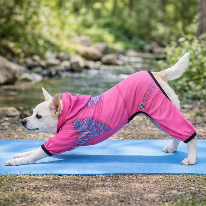Pet Life ® Active Pawsterity Mediumweight 4-Way-Stretch and Quick Dry Yoga Fitness Year-Round Hooded Tracksuit Dog Sweater