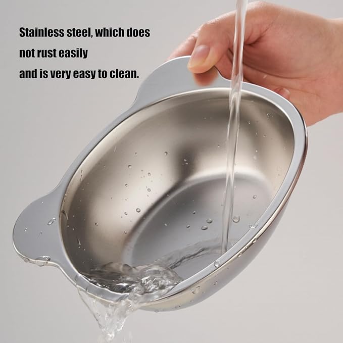 Double Bowl Elevated Cats Feeders Stainless Steel Bowls Ergonomic Feeders for Dog Health Eating Watering Stainless Steel Pet Feeding Bowls